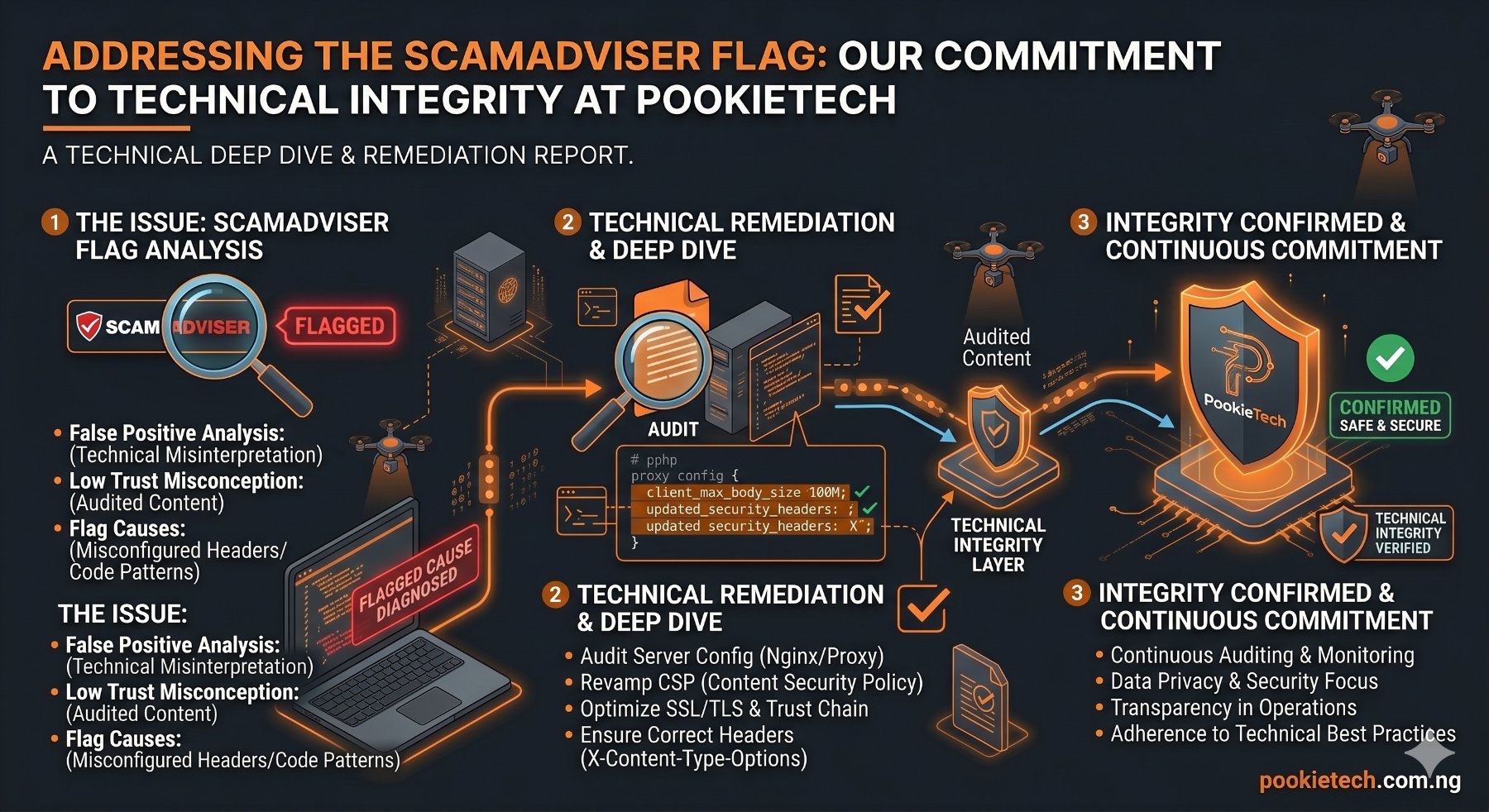 Addressing the ScamAdviser Flag: Our Commitment to Technical Integrity at PookieTech
